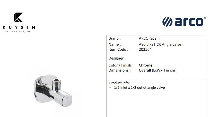 Arco A80 lipstick chrome 1/2x1/2 cubo 202504 - Image 2