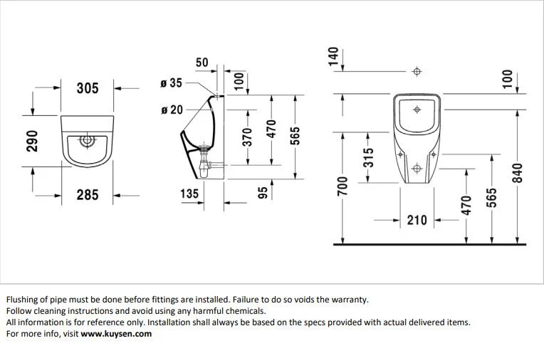 Duravit D-Code Urinal with Jet Nozzle 082830.0000 - Image 2