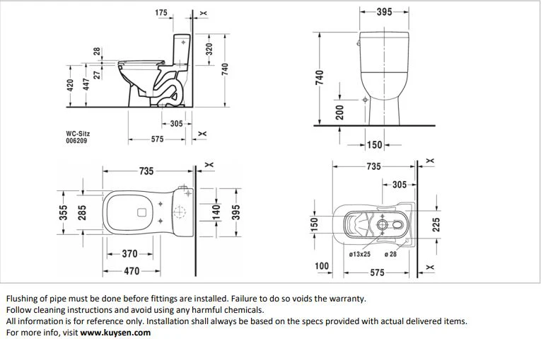 Duravit D-Code 1PC Elongated U.S. Type Toilet 011301.0001 - Image 3