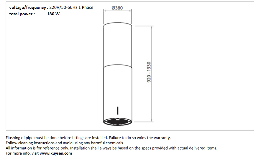 Foster Cilindro island range hood Ø380mm 2530 001 - Image 3