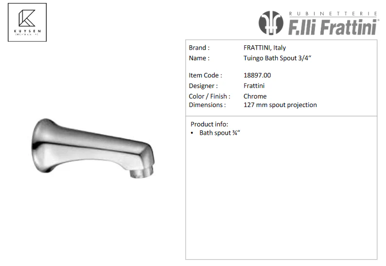 Frattini FF Tuingo bath spout 18897.00 - Image 3