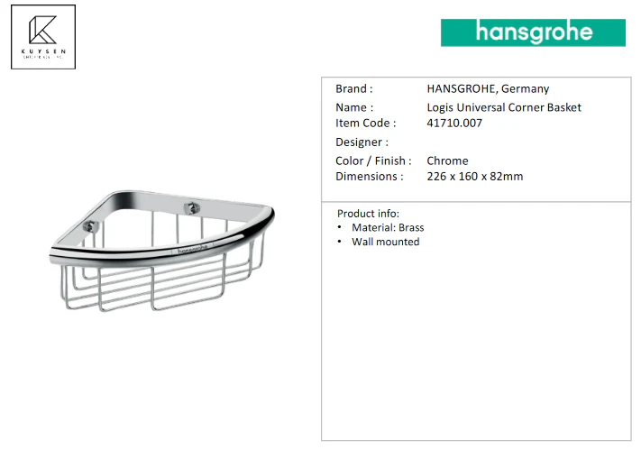 Hansgrohe Logis Universal Corner basket 41710.007 - Image 2