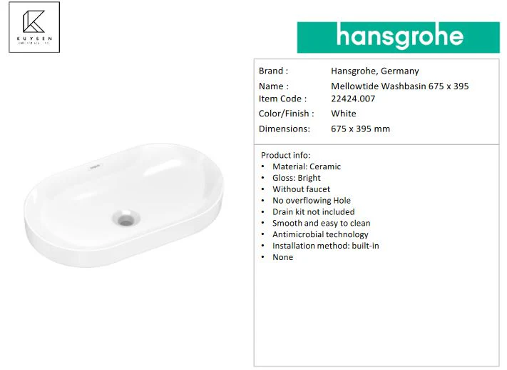 Hansgrohe MellowTide U basin white 22424.007 - Image 3