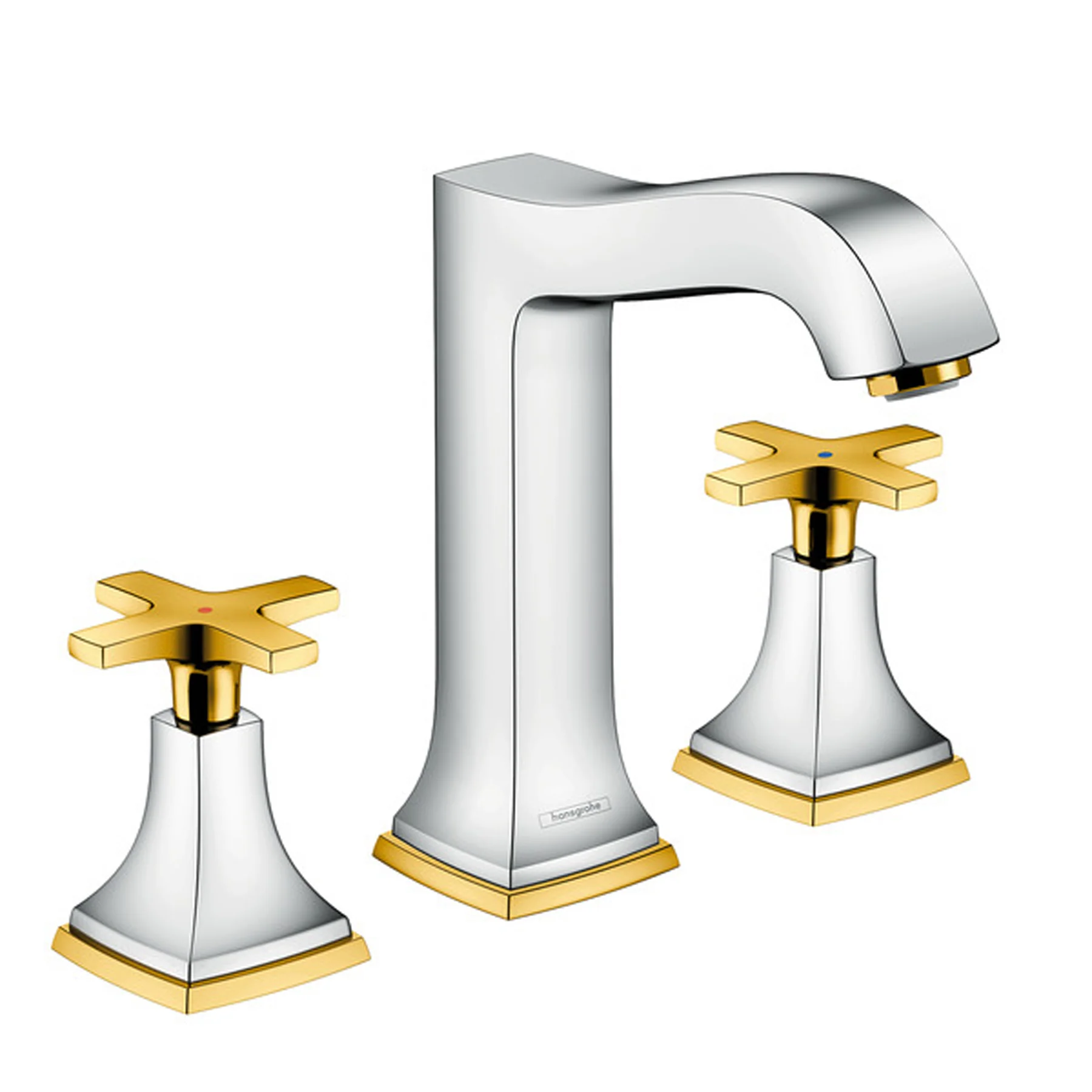 Hansgrohe Metropol Classic 3Hole Basin mixer 110 cross handle with pull rod waste set 31307.090 - Image 2