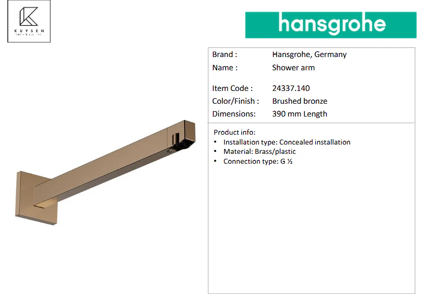 Hansgrohe Raindance Alive Q overhead shower 210/340 1jet with arm 24530.140 + 24337.140 - Image 4