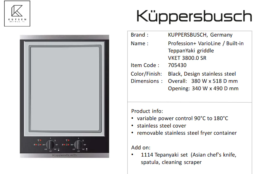 Kuppersbusch Profession+ VKET3800.0SR tepanyaki gridle 1226.30004 - Image 2